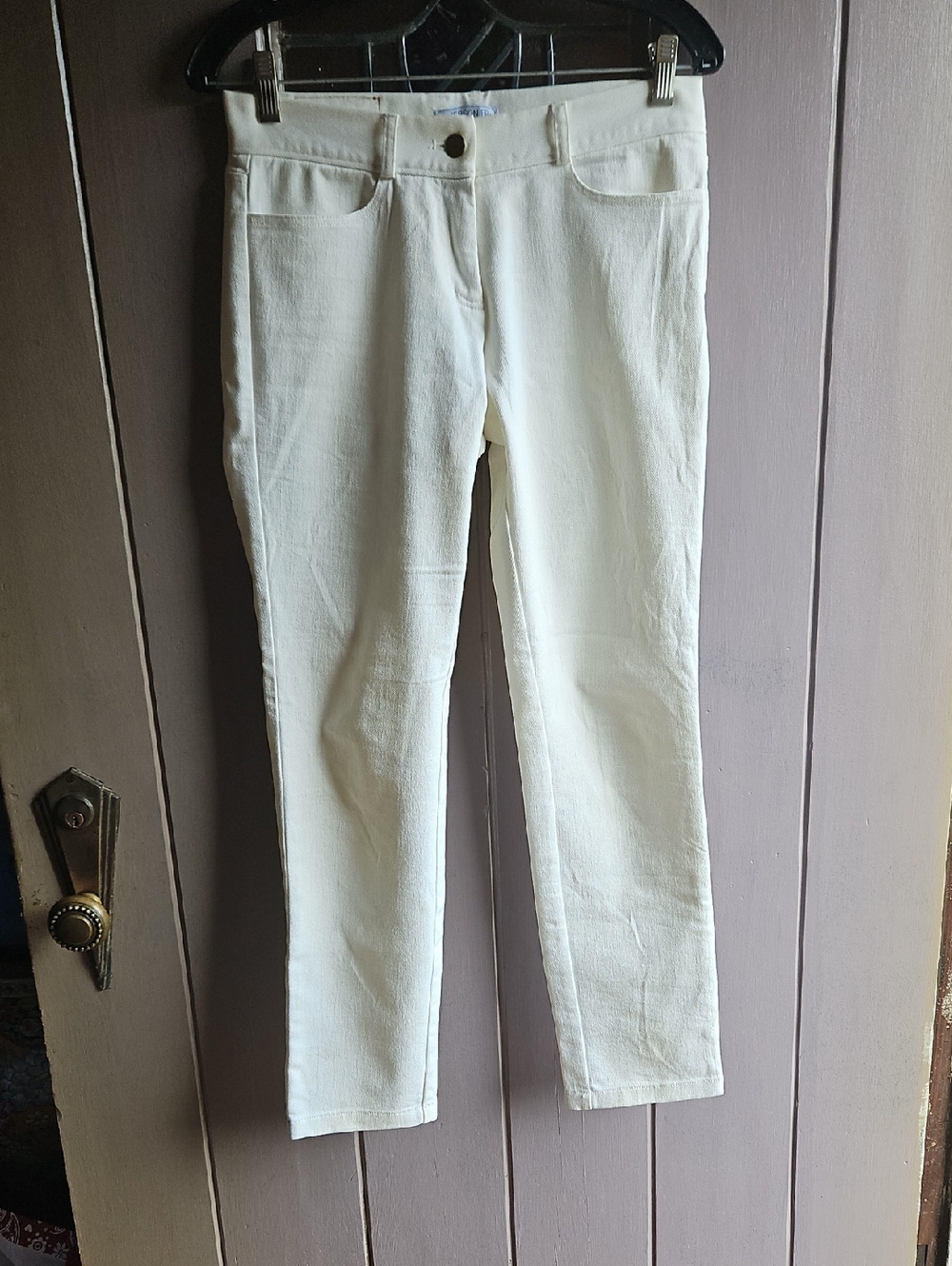 Emerson Fry Low Rise Cropped Creamy White Jeans